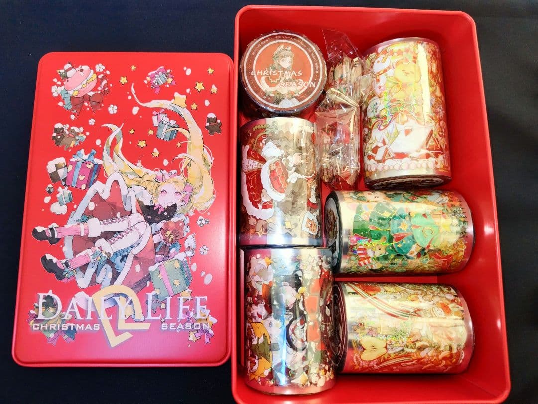 クリスマスSET ★ 海外 マスキングテープ マステ PET 装飾 人物 金ホロ