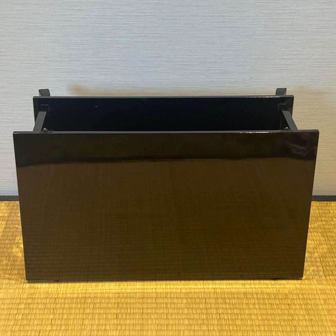 塗師 喜斎 作 蝋色 冠卓 房飾 共箱 木製漆器 花台 二段