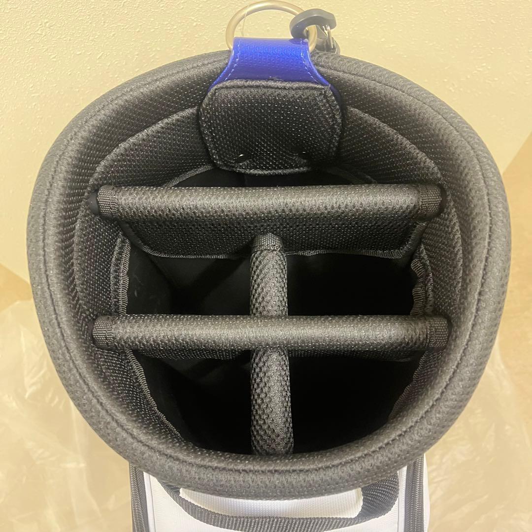 新品Mizuno ゴルフキャディバッグ 9.5型 ホワイト/ブルー