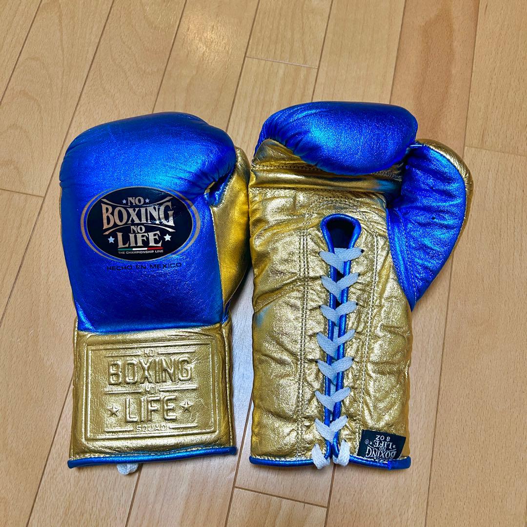 NO BOXING NO LIFE Azul Oro 8oz ボクシンググローブ