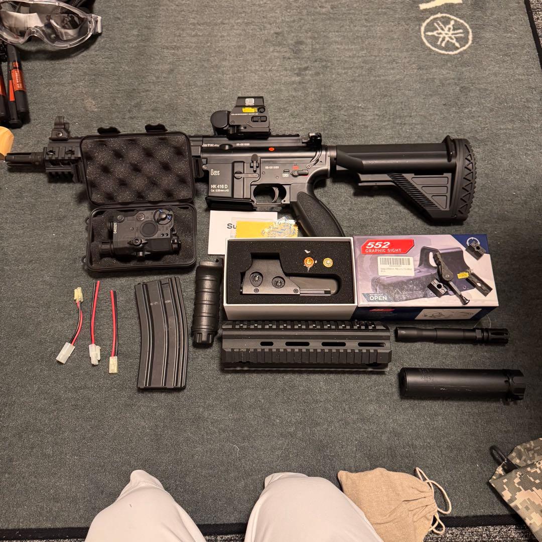 電動ガン 引退品　HK416D カスタムパーツ付き