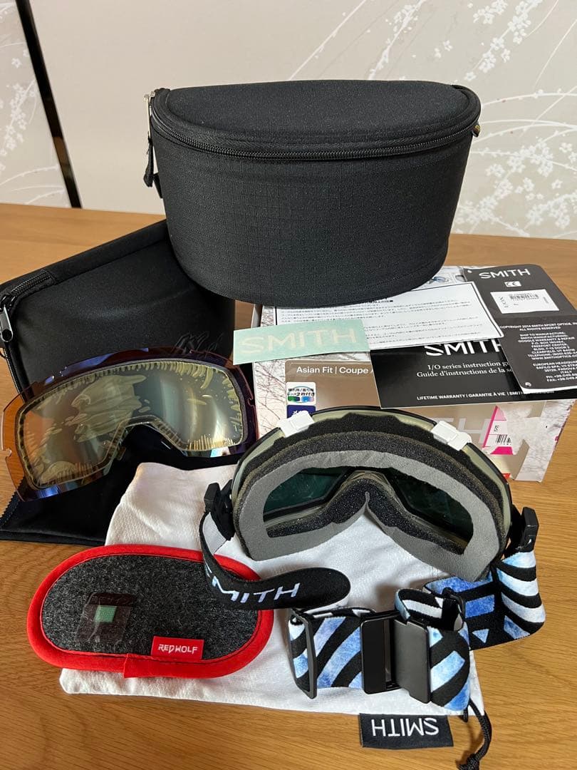 SMITH ゴーグル 交換可能レンズと付属品、収納ケース2個付き