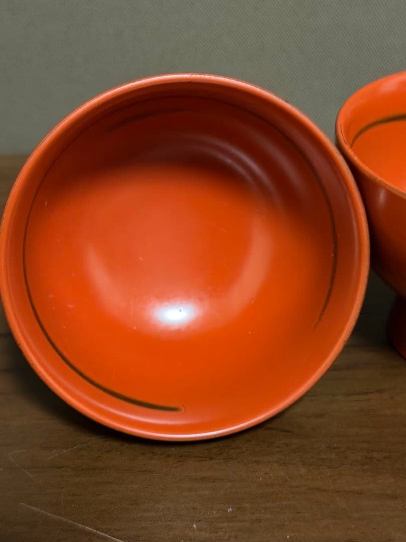 【高級品　根来塗】箱入り 漆器 汁椀　小さめ　高級品