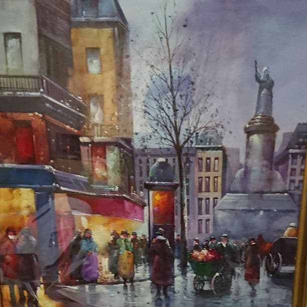 お買い得‼️絵画 R.Sara 「パリの街角」肉筆油彩 古い