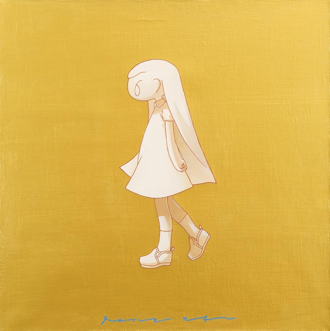 タカハシマホ アクリル・金泥「おかえり」10号 2019年 証明書