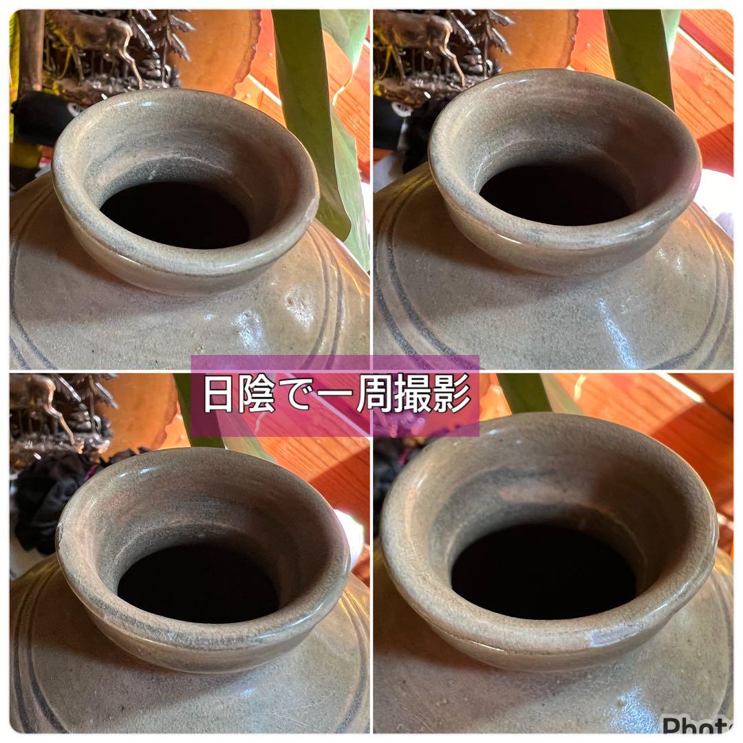 梅瓶 李朝時代 高麗 青磁 カケあり 貫入 朝鮮古美術 草花紋様 骨董 鶴 壺