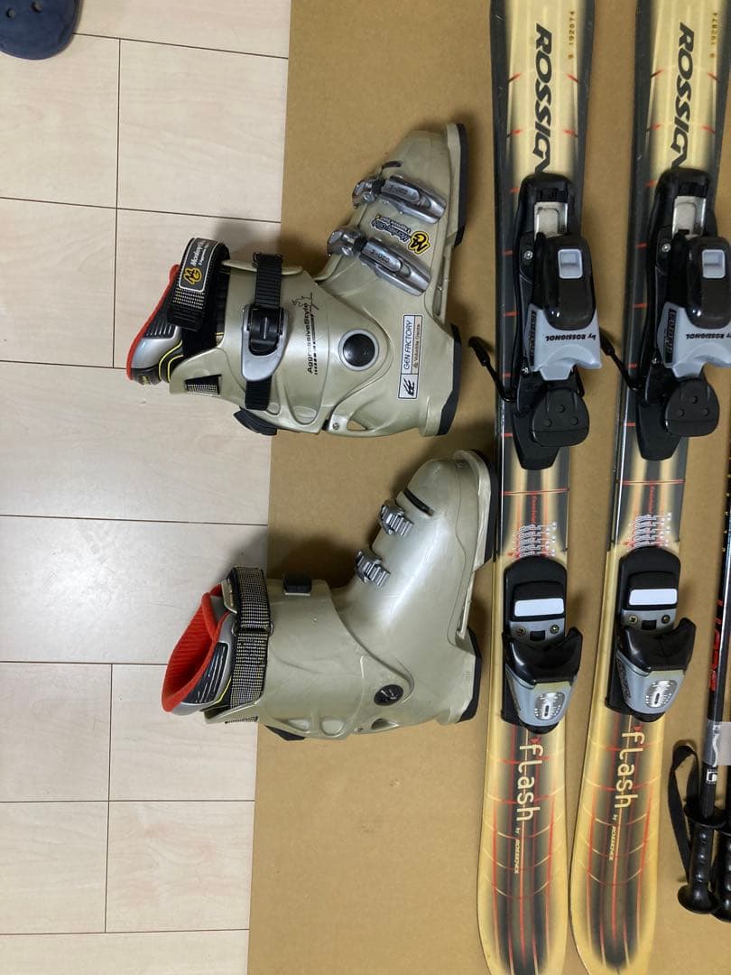 ROSSIGNOL ショートスキー110cmブーツ24cmストック95cm