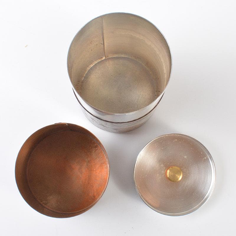 煎茶道具　富貴堂造　鎚起銅器　茶筒　茶托五客　共箱　2点まとめて　M　R6508