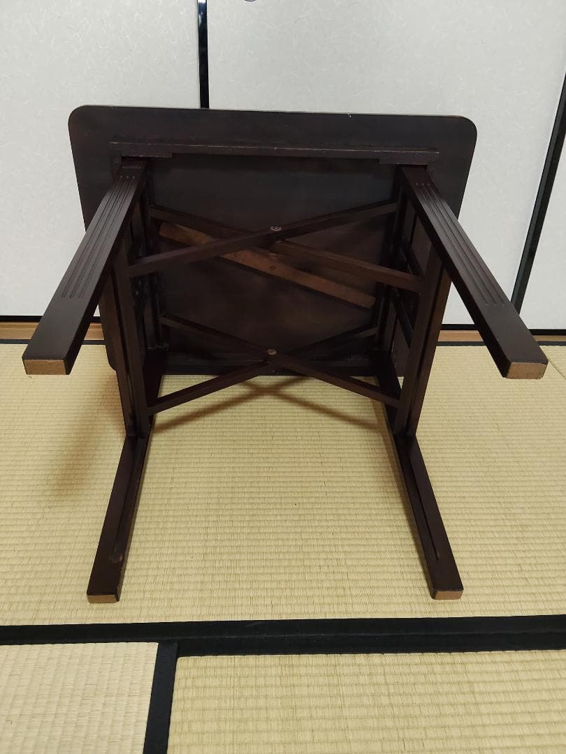 旧日本楽器（ヤマハ）製　昭和初期アンティーク　折り畳み机、椅子セット