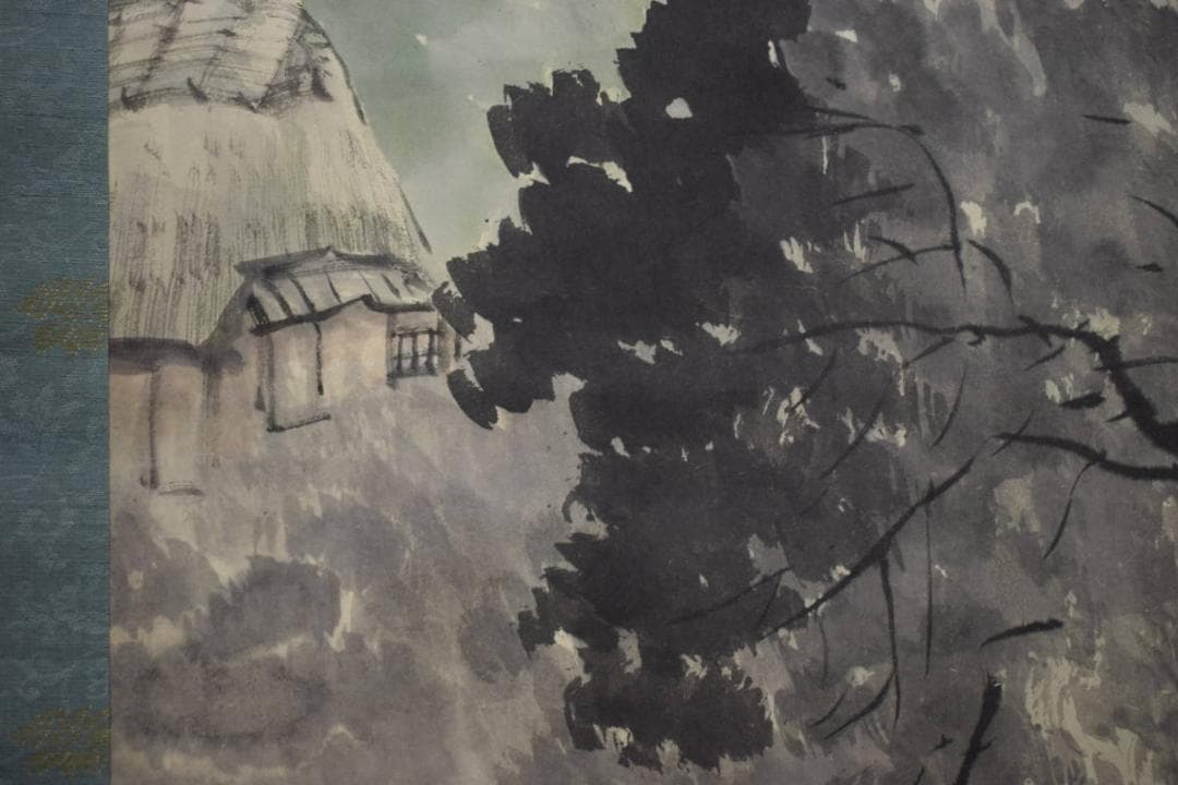 真作/田中頼璋/夏景山水図/桐共箱付/布袋屋掛軸HJ-415