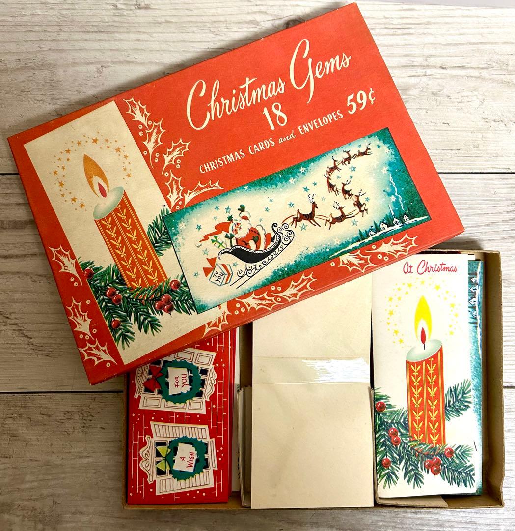 ⭐︎希少 50s USA未使用品 クリスマスカードセット ヴィンテージ