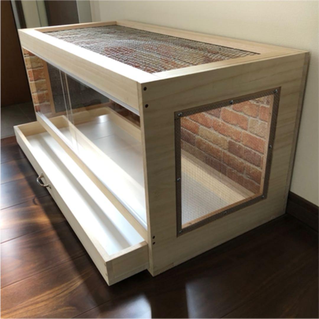 新品　木製ケージ　ハリネズミ　ハムスター　小動物　引出し付き　カスタムベースに！