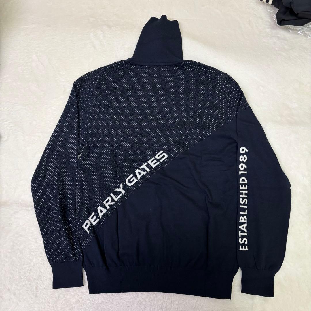 極美品　PEARLY GATES ネイビー タートルネックセーター　2024年