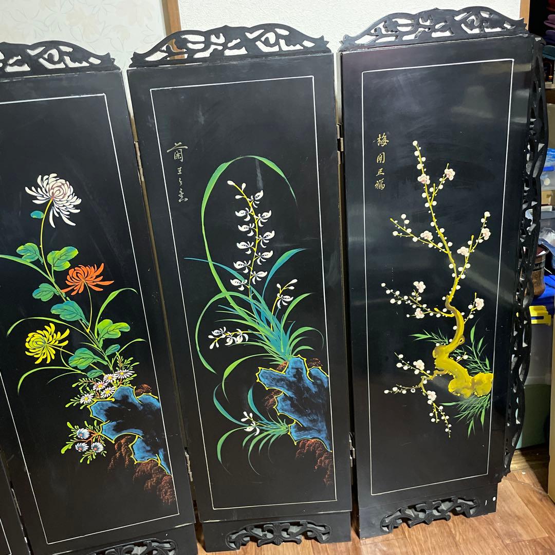 高級　中国美術骨董品　中国屏風　天然石　翡翠　珊瑚　縁起物　風水