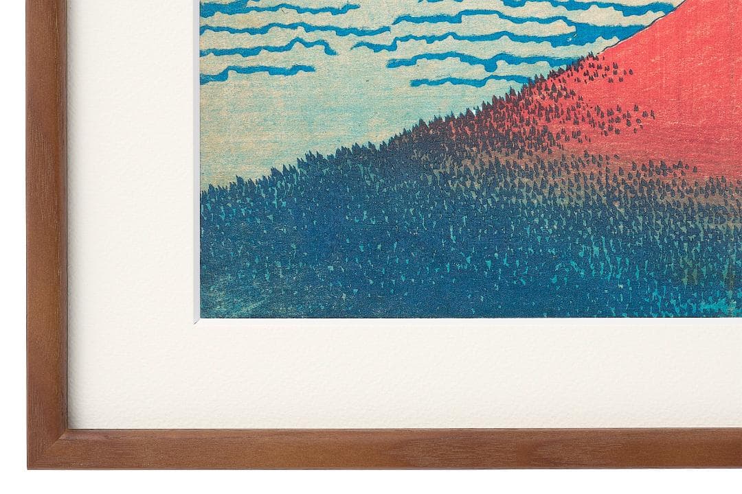 葛飾北斎 凱風快晴 赤富士 ジークレー 版画 和紙 複製画 額 額付き