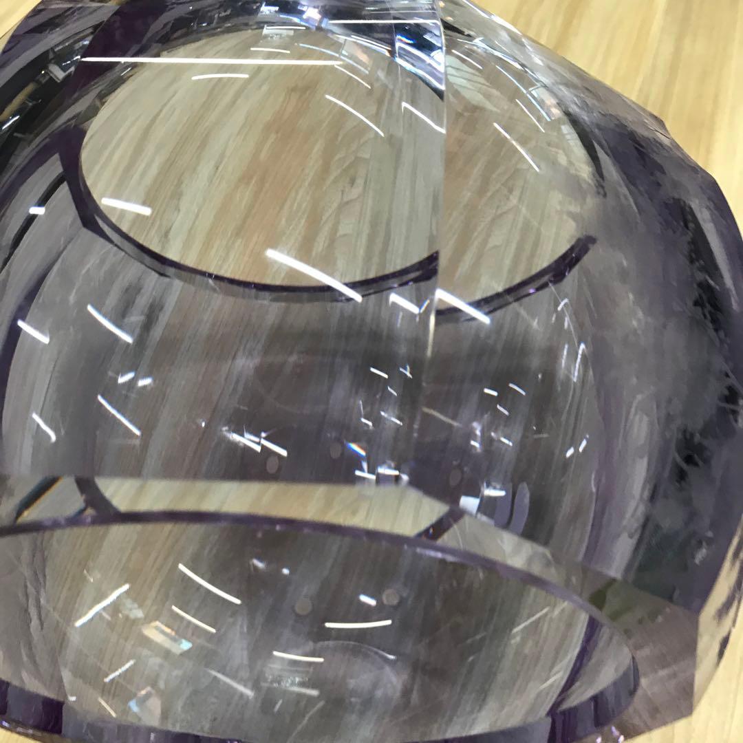 Moser モーゼル クリスタルガラス 置物 紫 パープル