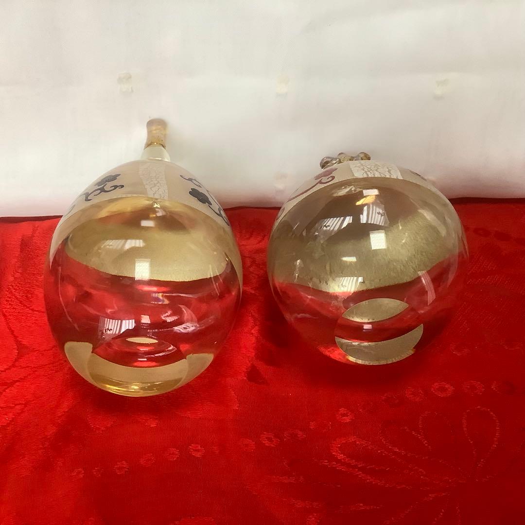 ガラス製ひな人形 金色装飾　小幡祐嗣作