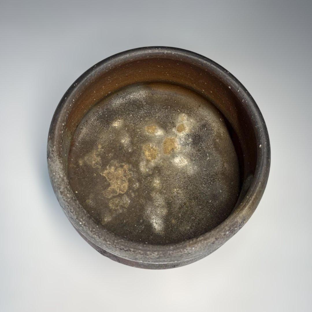 【中古品】茶道具　金重道明造　備前焼建水　尋牛斎書付