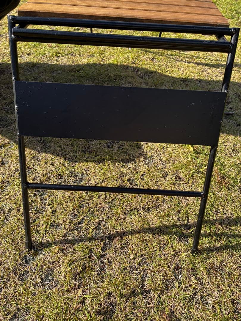 アイアン工房　アイアンテーブル　細板（ブラックマルチプレート付き）