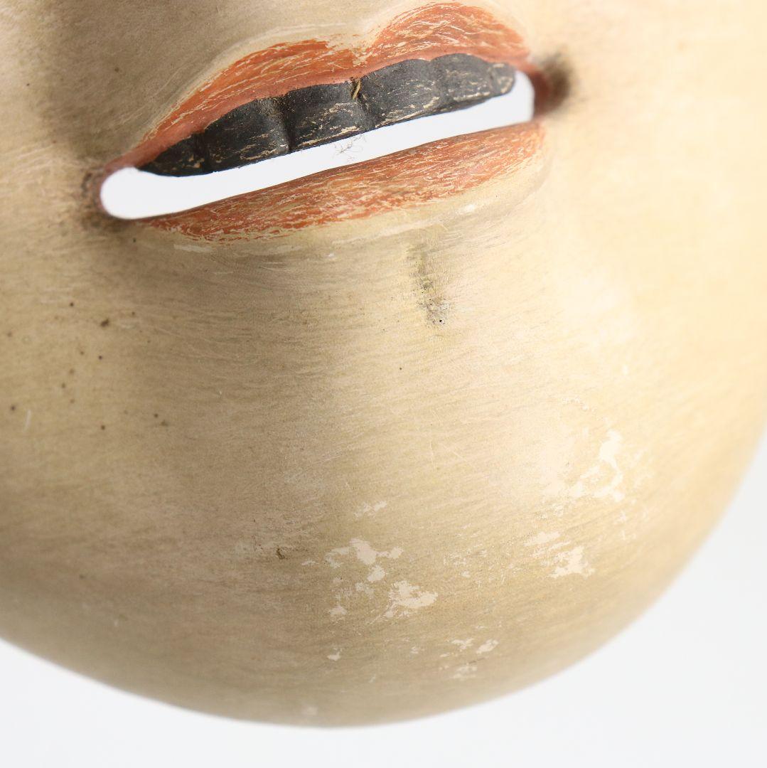 在銘 能面 若女 彩色木彫　AC1019