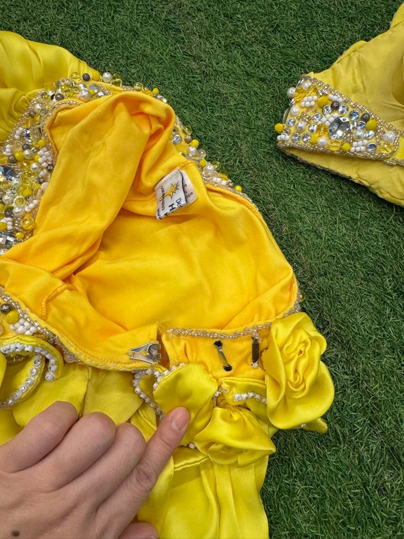 【Emanzaki】ベリーダンス　イマンザキ衣装　ブラ　スカート　イエロー