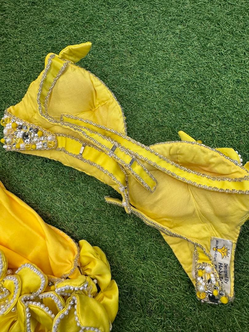 【Emanzaki】ベリーダンス　イマンザキ衣装　ブラ　スカート　イエロー