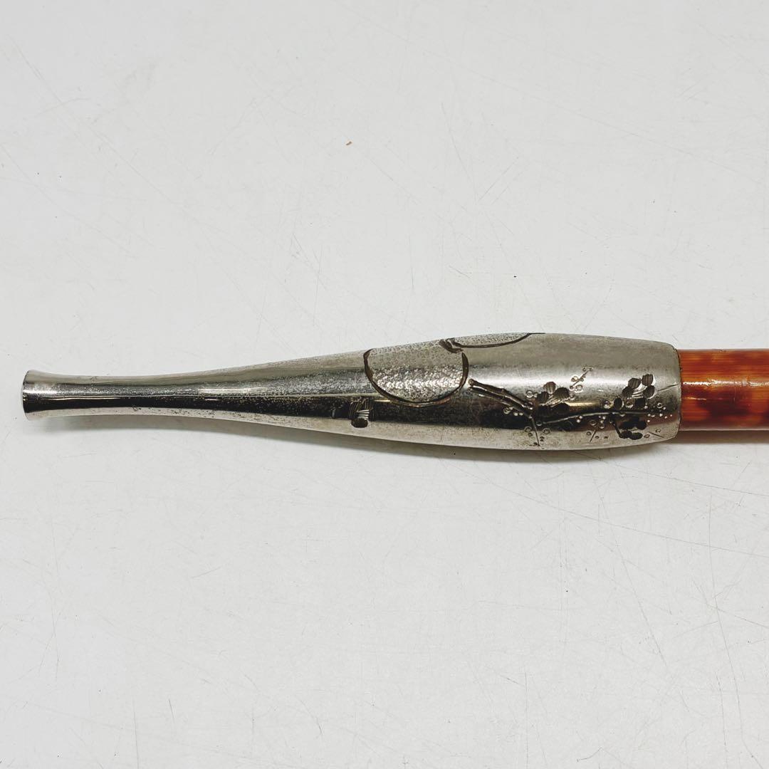 レトロ アンティーク 浅草煙管勝ち虫銀色 喫煙具 キセル 煙管