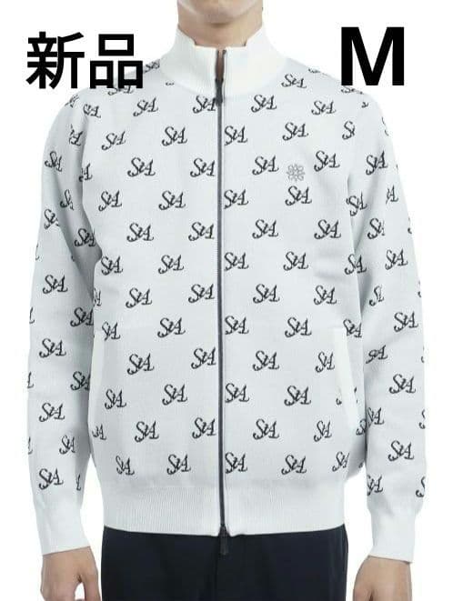 再再再値下新品セントアンドリュース　ニットジャケットМ白定価22000円秋冬