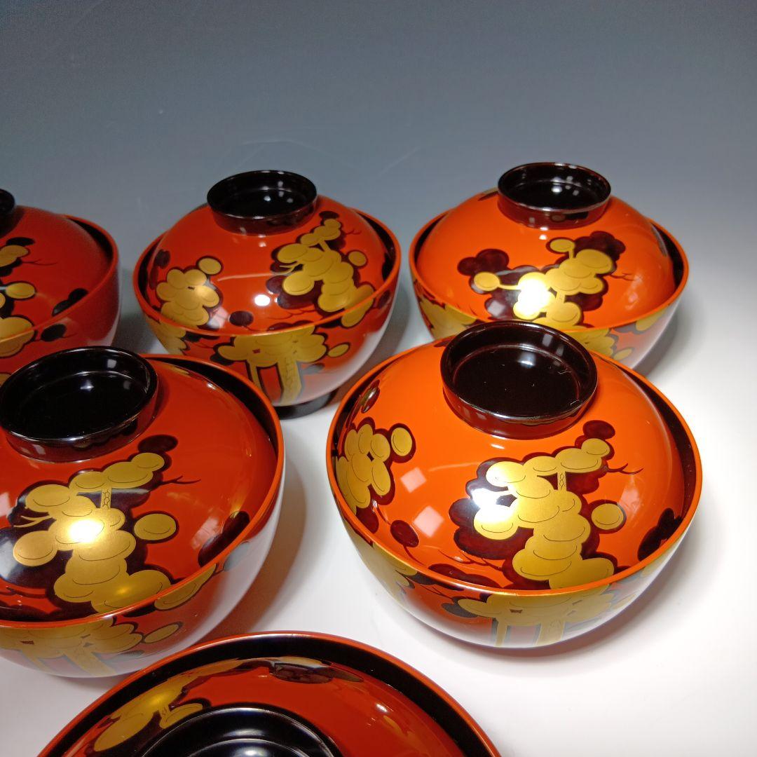 最終値下げ時代物　輪島塗　吸物椀10客　共箱