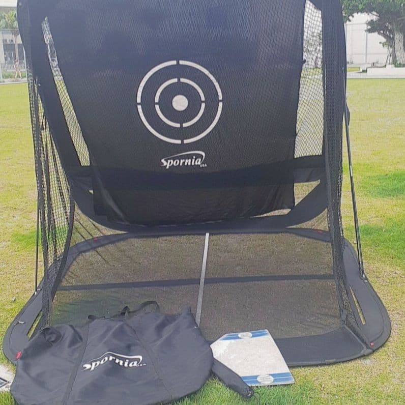 Spornia バッティングネット 黒 収納バッグ付き　野球　ゴルフ　スポーツ
