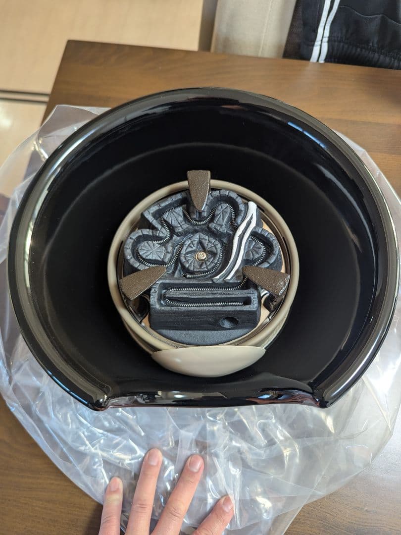 野々田式　風炉型電熱器　黒紅鉢F421　B型