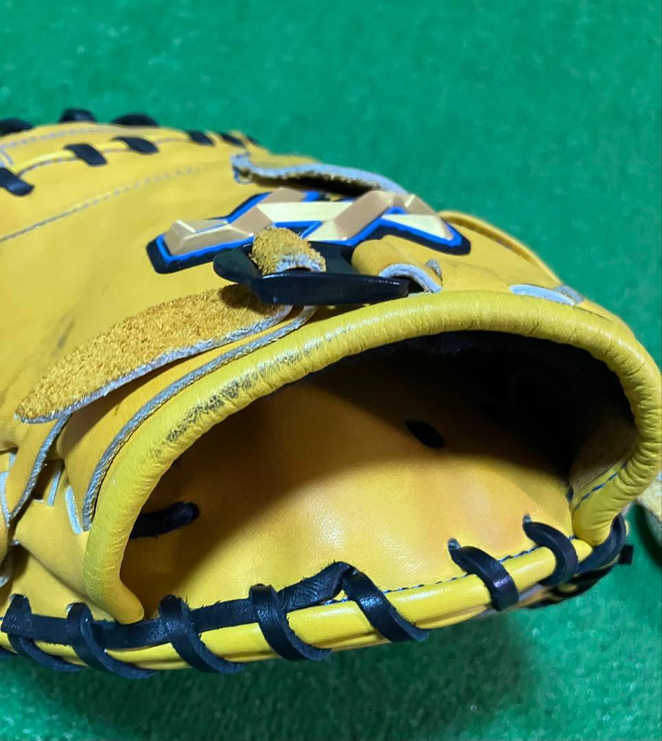 軟式野球 左投 キャッチャーミット ハタケヤマ 捕手 大人 黄色 イエロー