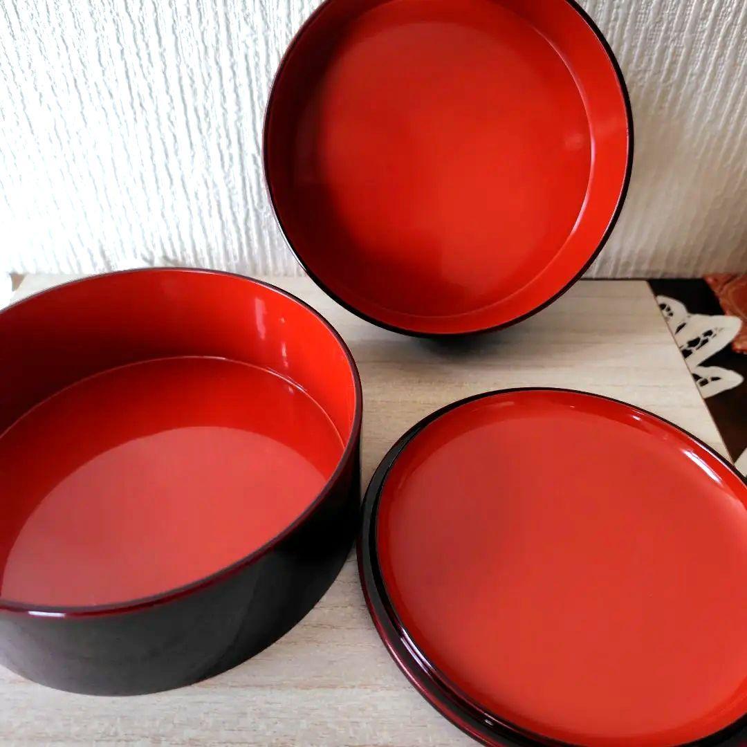 高級会津塗本乾丸型二段小重