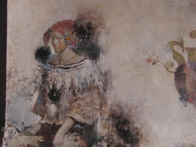 鈴木博、【舞台裏】、希少な額装用画集より、状態良好、新品額装付、日本人画家