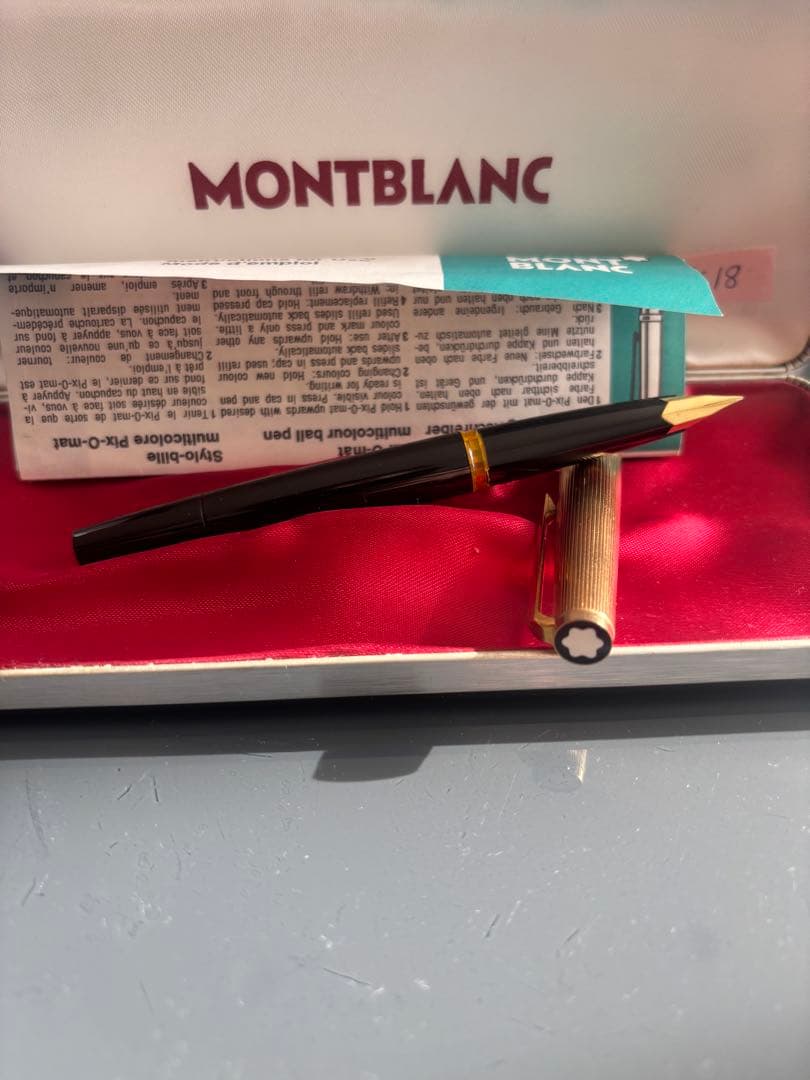 希少未使用70年代 モンブラン124金張りキャップ18金細字ゴージャスな万年筆