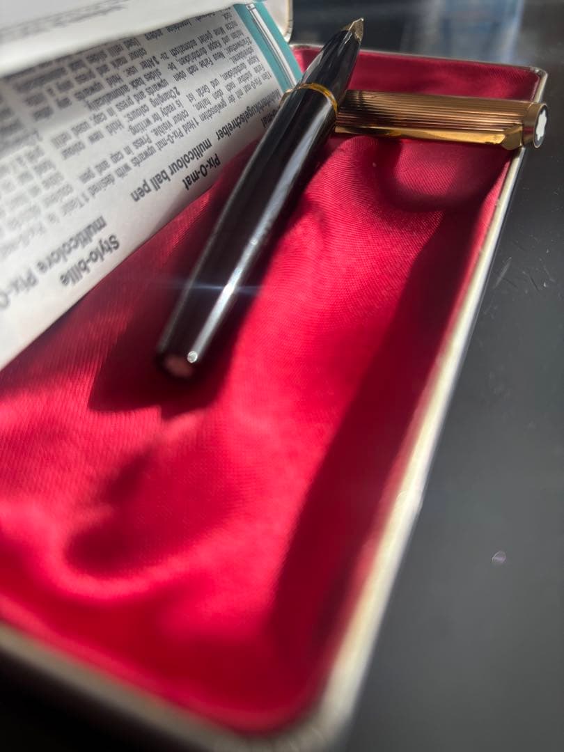 希少未使用70年代 モンブラン124金張りキャップ18金細字ゴージャスな万年筆