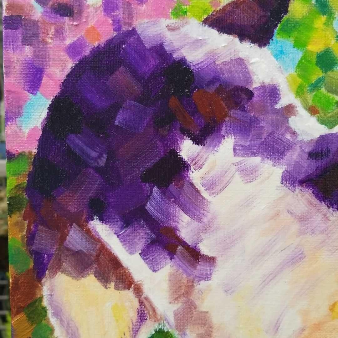 油絵　専用　向きを変える猫　 縦大きめ45.5cm