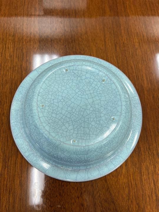 中国宋元官汝窯のお皿　唐物　古美術品　江戸アンティーク骨董コレクション青磁
