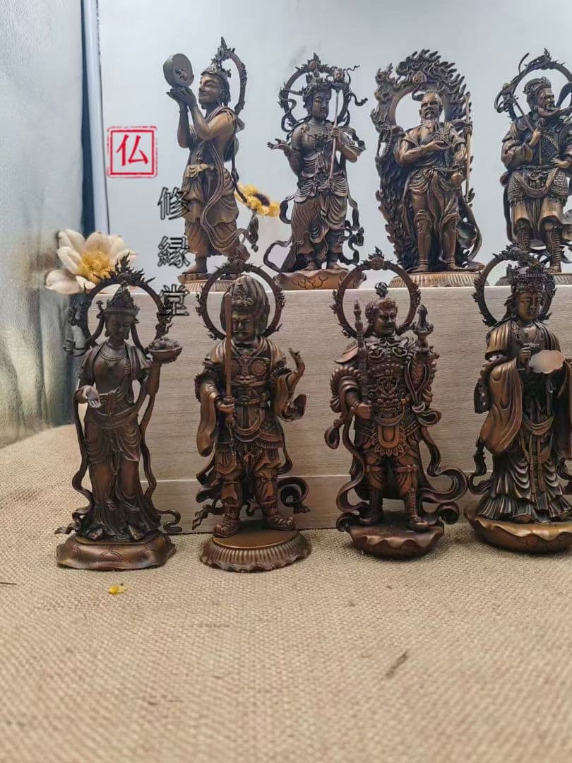 【修縁堂】密教法具 真言宗十二日フルセット 仏像立像 密教法具古美術品