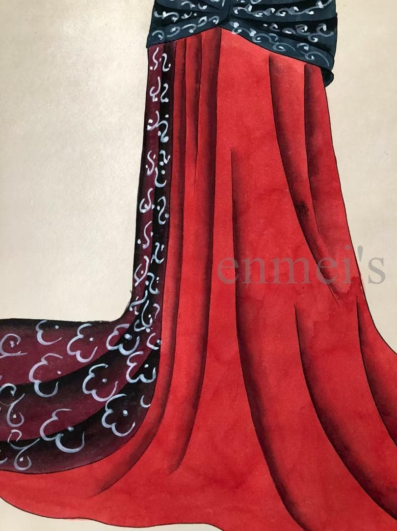 中国古美術・四尺仕女掛軸・国画・張大千印款・賞物・珍品画・肉筆・書画・文房置物