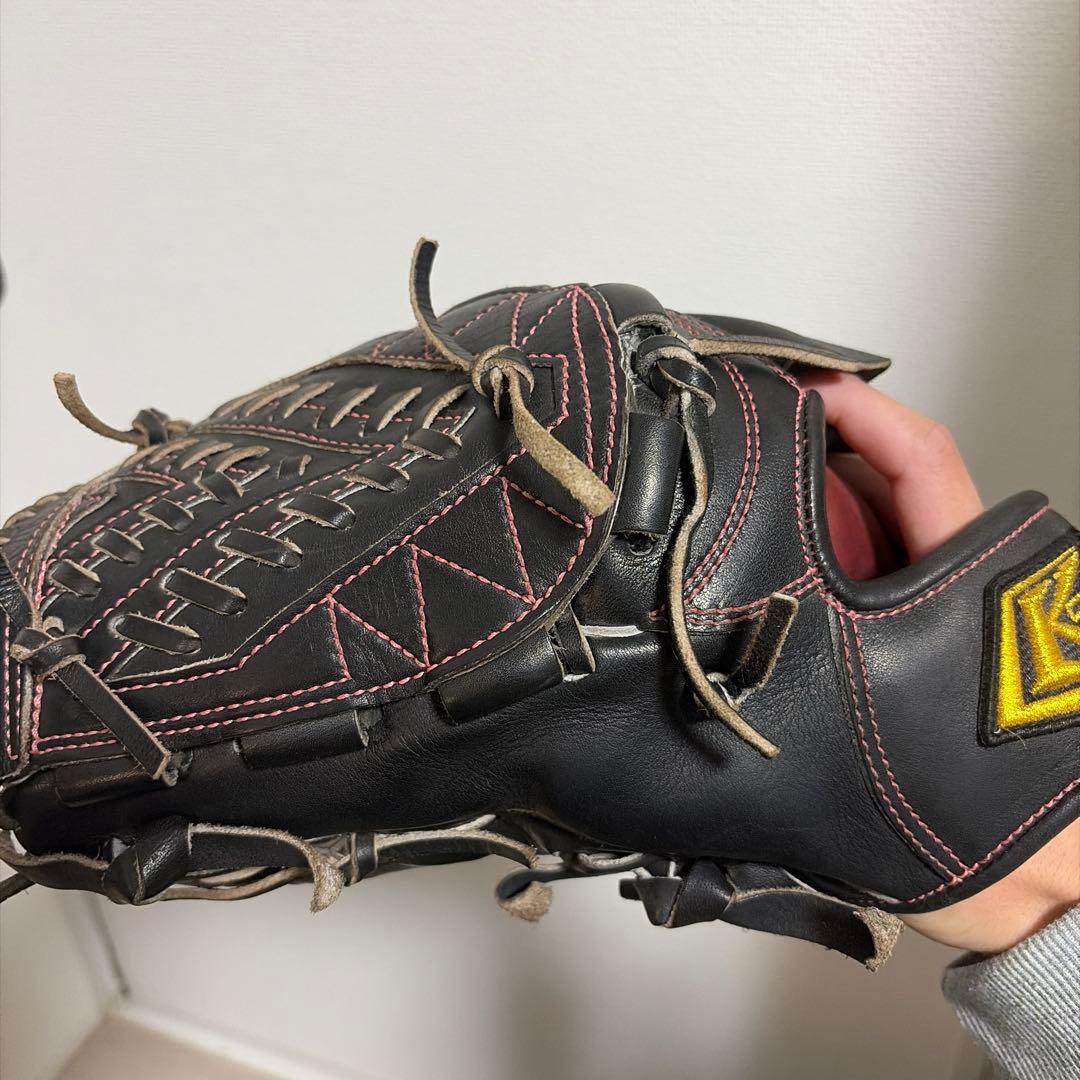 CHIAKI 硬式グローブ FK1-01-BLK 左投げ 投手用 袋•ボール付