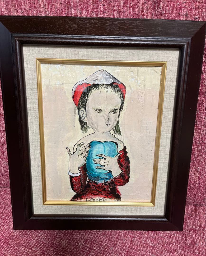 藤田嗣治 絵画 油絵 油彩 肉筆 額縁