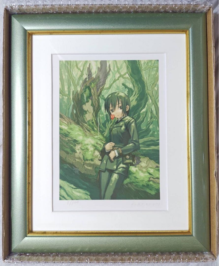 キノの旅 黒星紅白 直筆サイン シリアルナンバー入り 版画