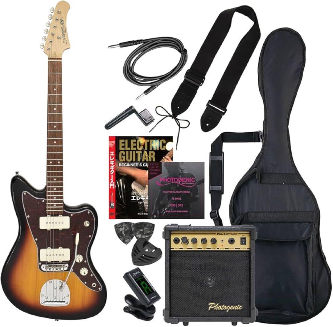 新品JM220ジャズマスターギター、付属9点セット、アンプ付、人気の4色カラー♪