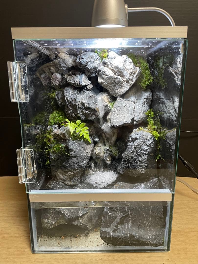 y*u様 【完成品】迫力のある大きな滝のアクアテラリウム