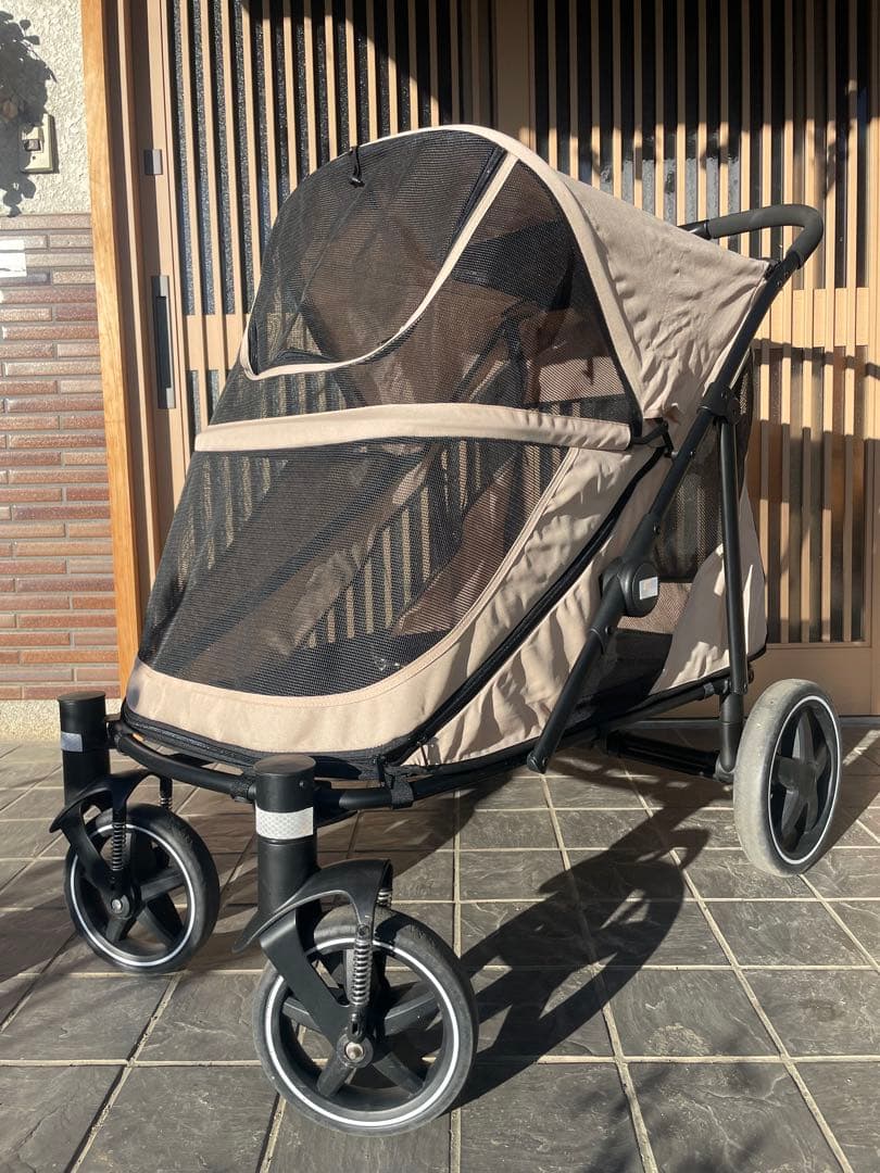 ペットカート　大型犬対応　60キロまで　折りたたみ可能　サンドベージュ