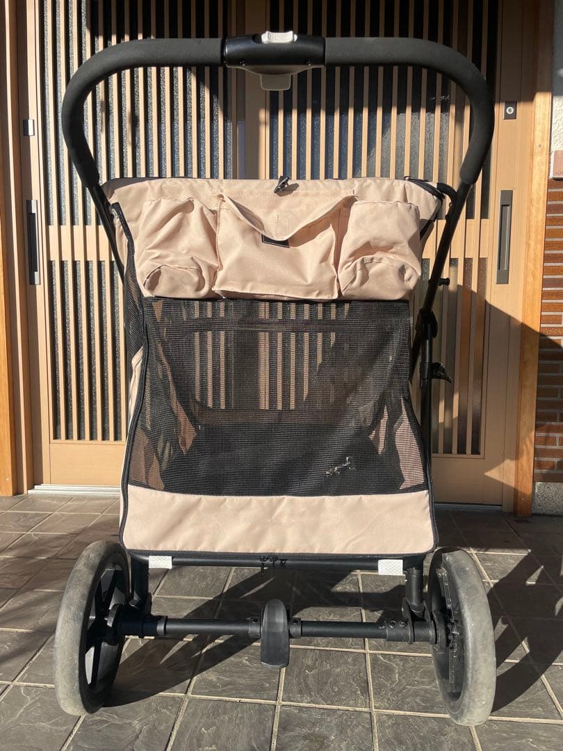 ペットカート　大型犬対応　60キロまで　折りたたみ可能　サンドベージュ