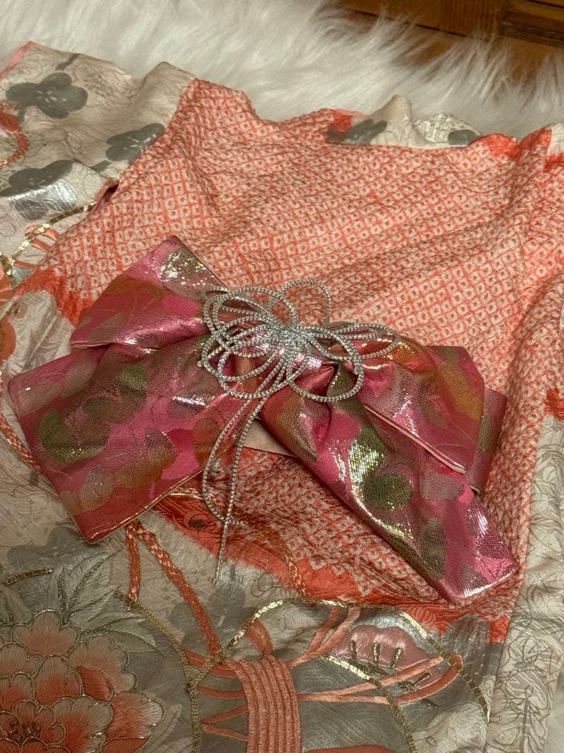 友里亜 犬 着物 SS小型犬用 和風着物 ピンク系 花柄刺繍