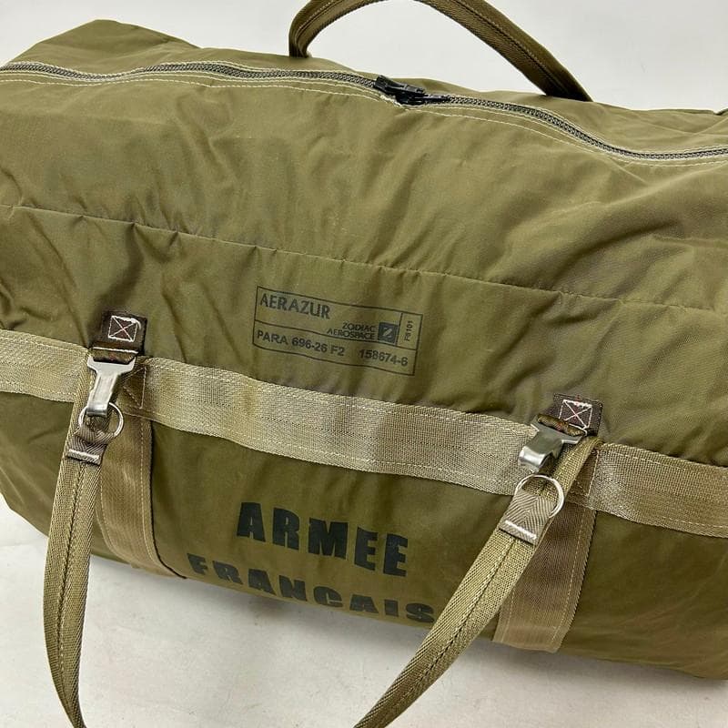 【希少】フランス軍 AERAZUR パラシュートバッグ 65L 金属製ジッパー
