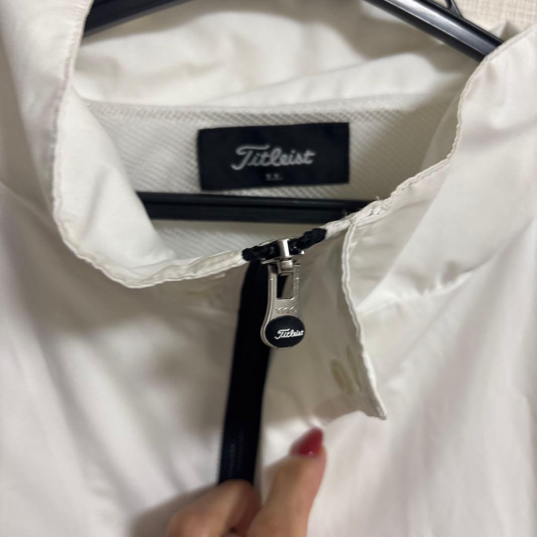 Titleist レインウェアセット白ジャケット黒パンツズボンLLタイトリスト